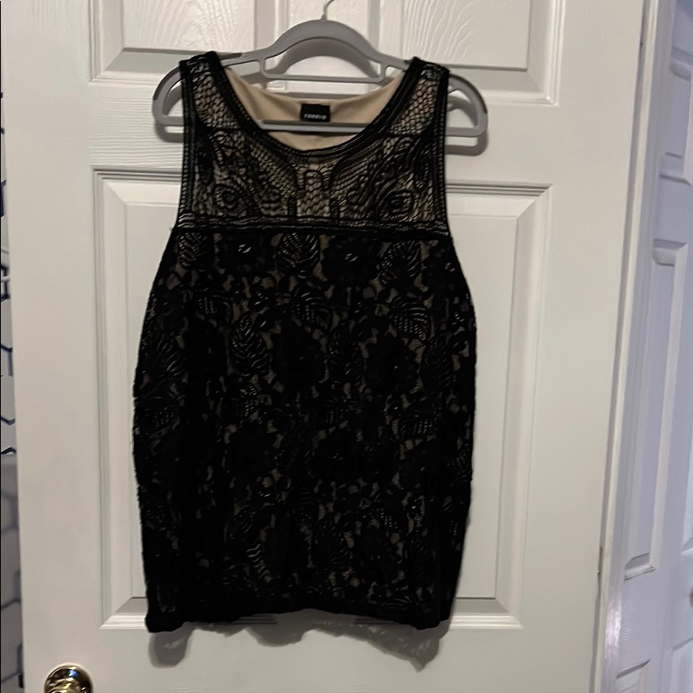 Torrid Black Lace Sleeveless Top Size 1